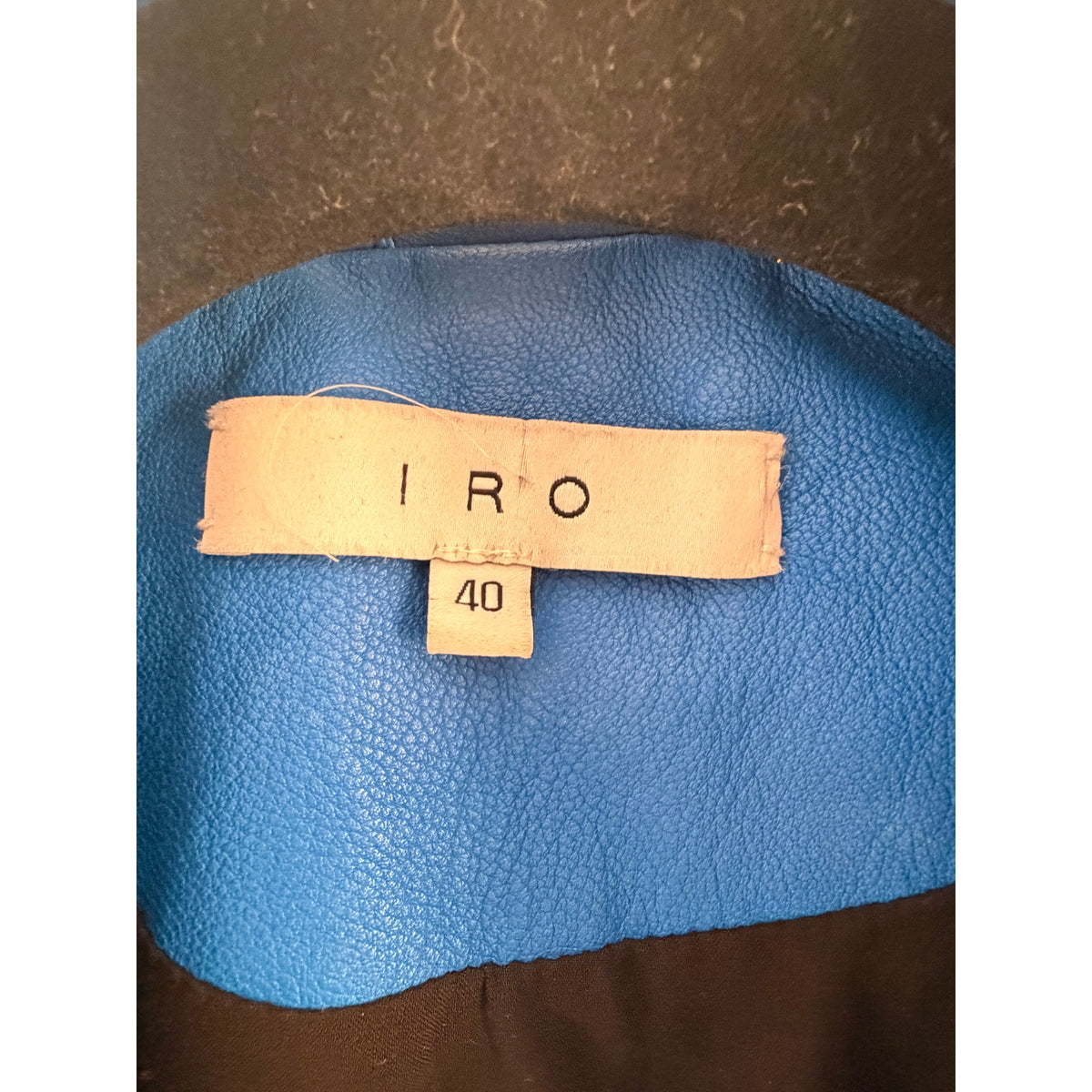 IRO Cobalt Blue Luigaspe Leather Moto Jacket FR 40 / US 8
