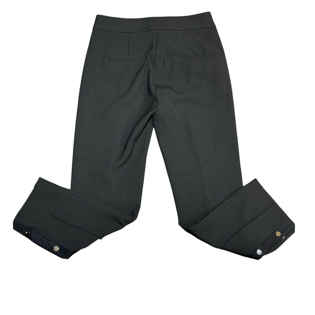 Veronica Beard Black Studded Side Stripe Straight Leg Pants 6