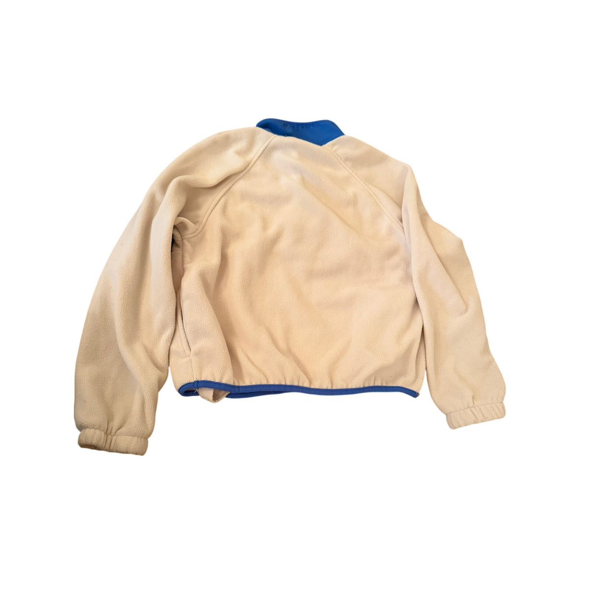 Hippie Rose Fleece Pullover Snap Neck Beige Blue Pink - S