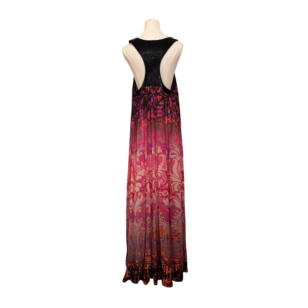 Matthew Williamson Escape Vintage Silk Ombre Dress, Black Beaded T-Back US8/UK12