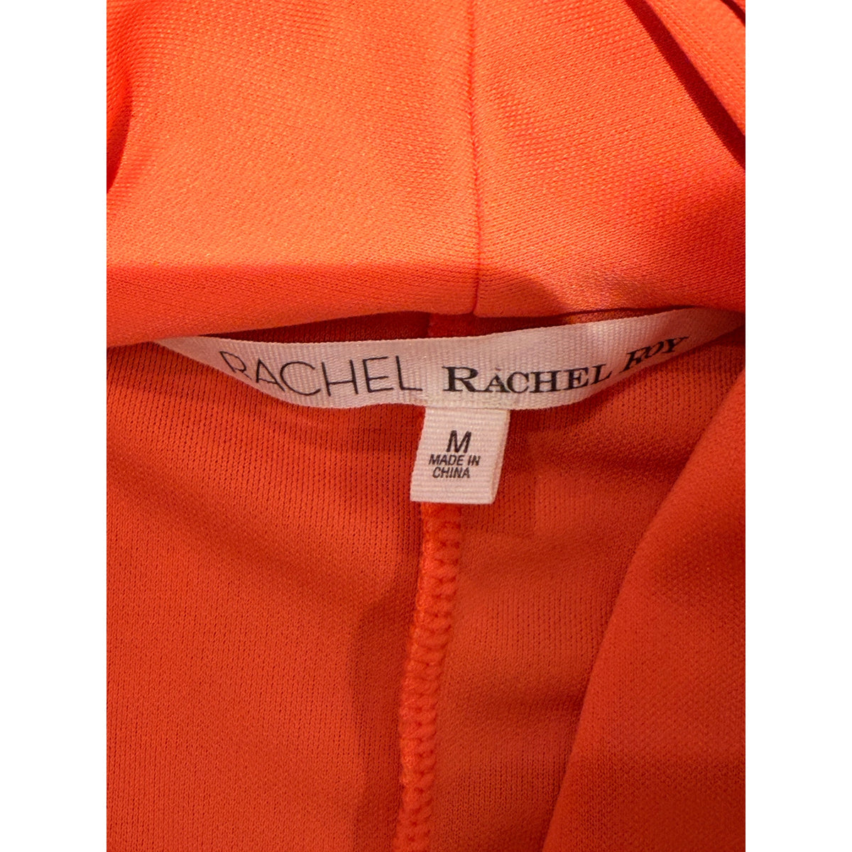 Rachel Roy Draped Ruched Waist Blouse Neon Orange Dolman Sleeve Size M
