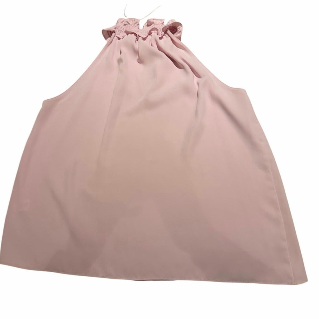 Amanda Uprichard Blush Pink Smocked Ruffle Halter Top S