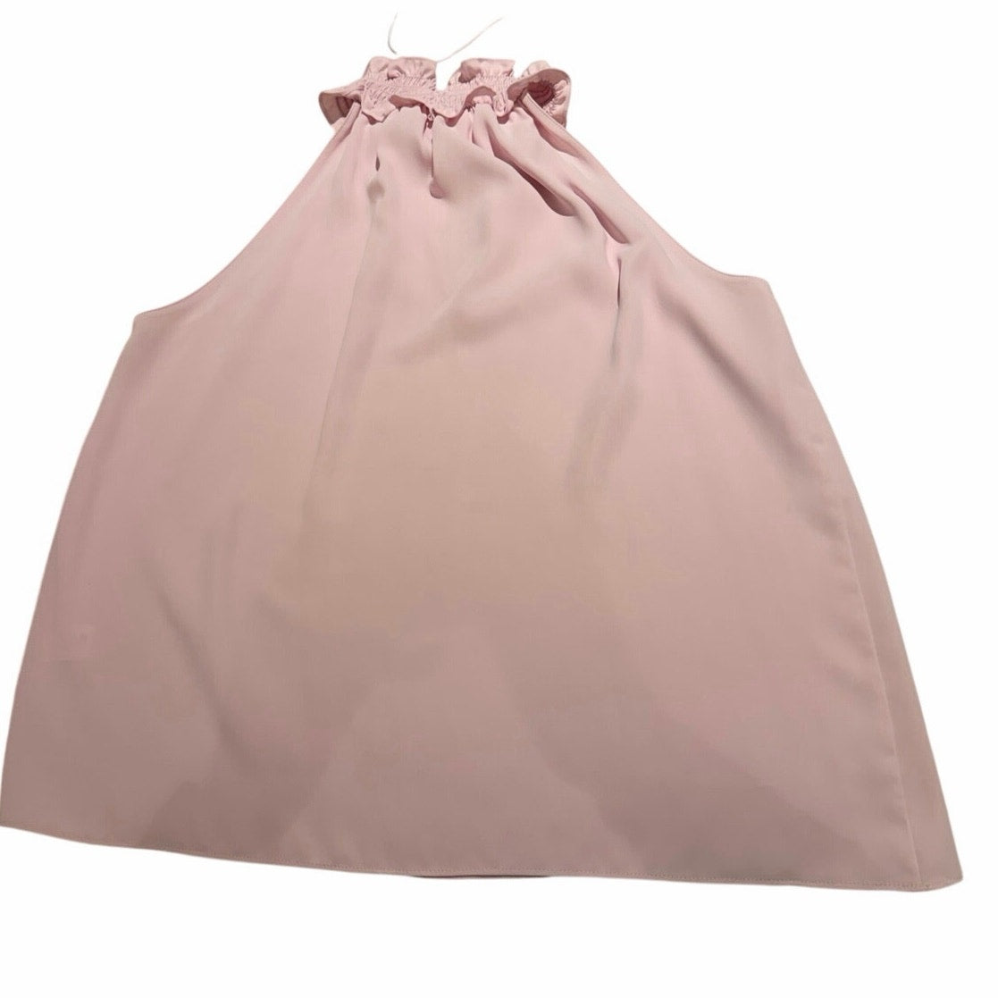 Amanda Uprichard Blush Pink Smocked Ruffle Halter Top S