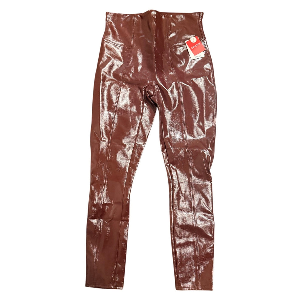 SPANX Faux Patent Leather Leggings Ruby - Medium Petite