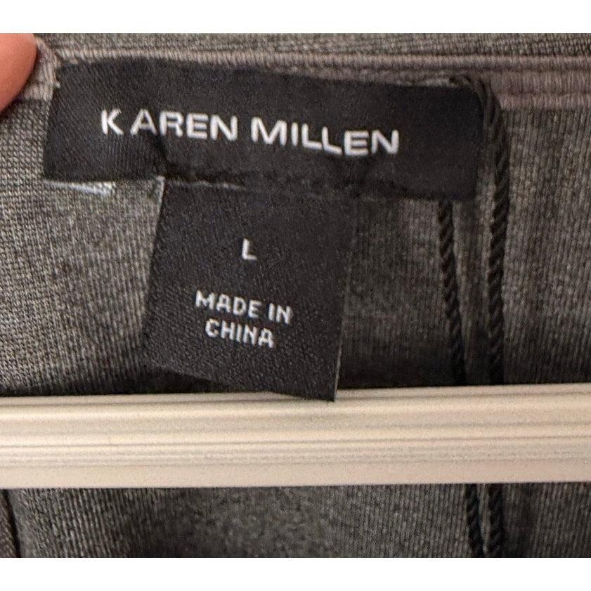 Karen Millen Waterfall Hem Belted Charcoal Maxi Dress NWT L