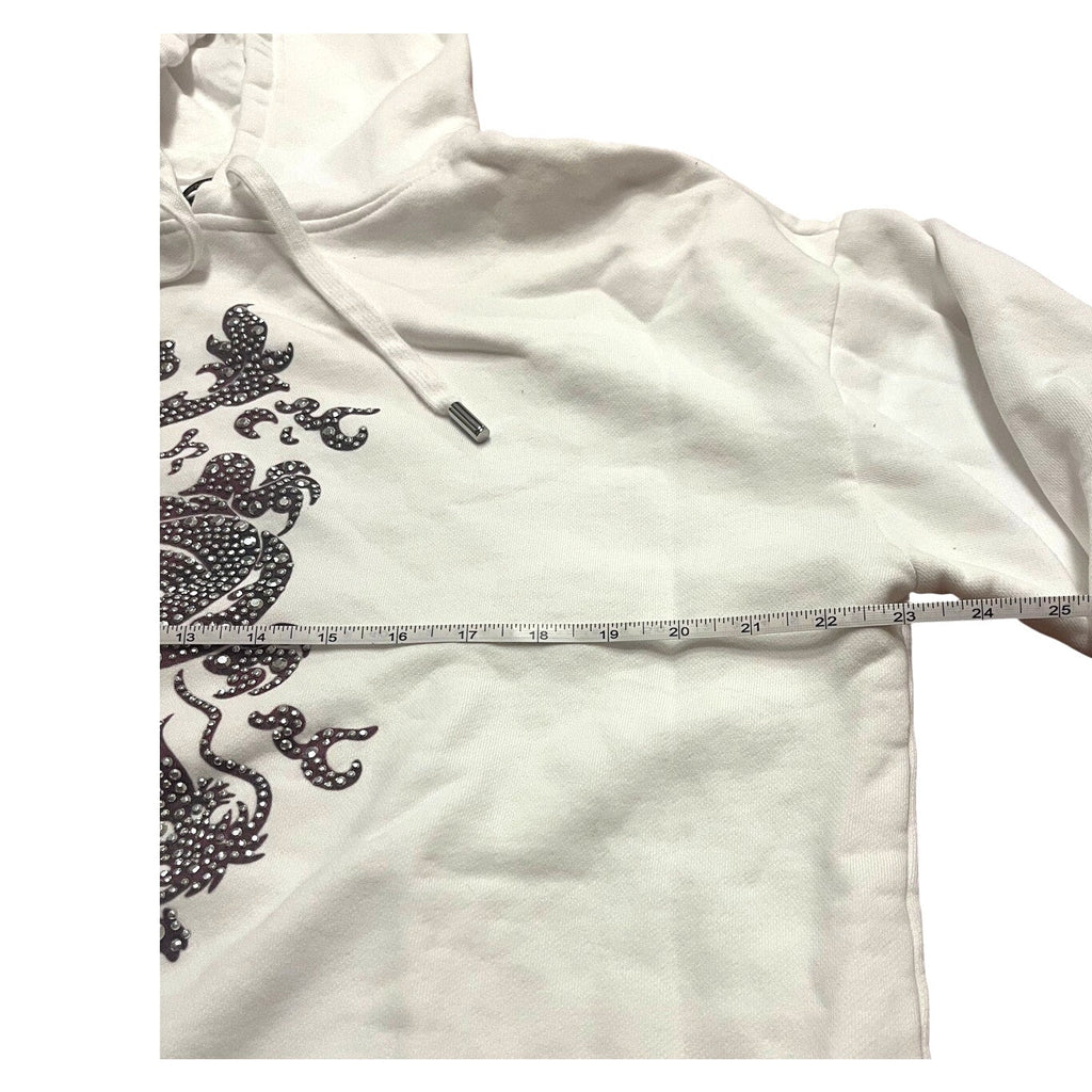 Maje Tragon White Sweatshirt Hoodie w/Embellishments - Medium - Image 5