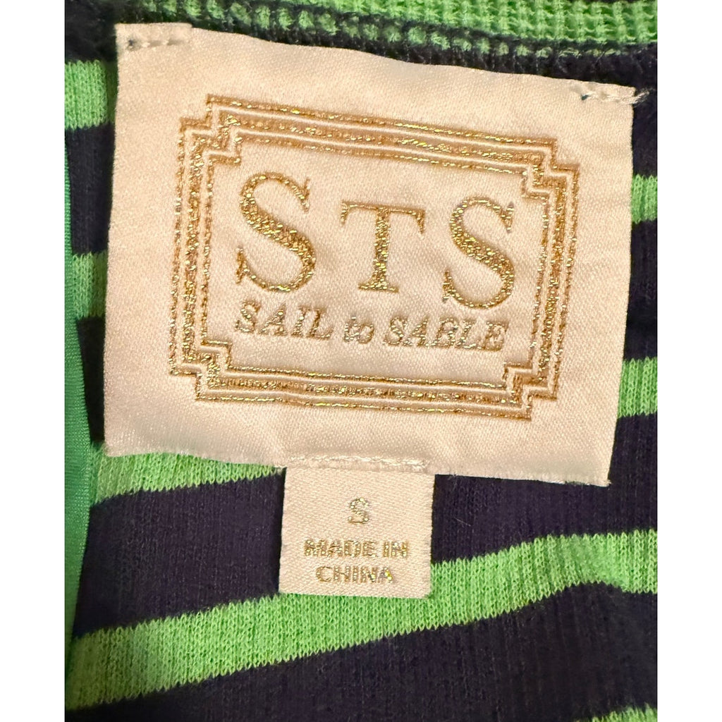 Sail to Sable Navy and Green Striped Dress - Size S