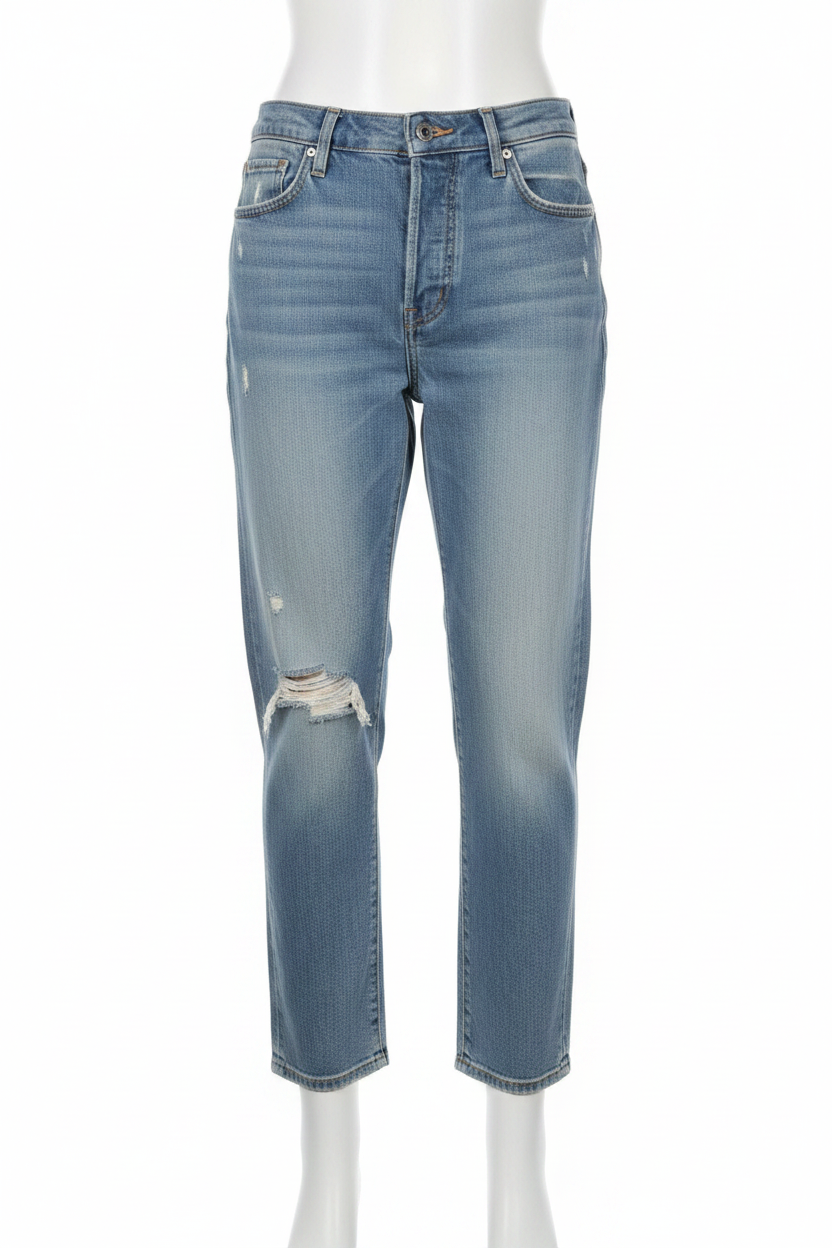 Ei8ht Dreams Los Angeles Blue Ripped Cropped Straight Leg Jeans Size 28