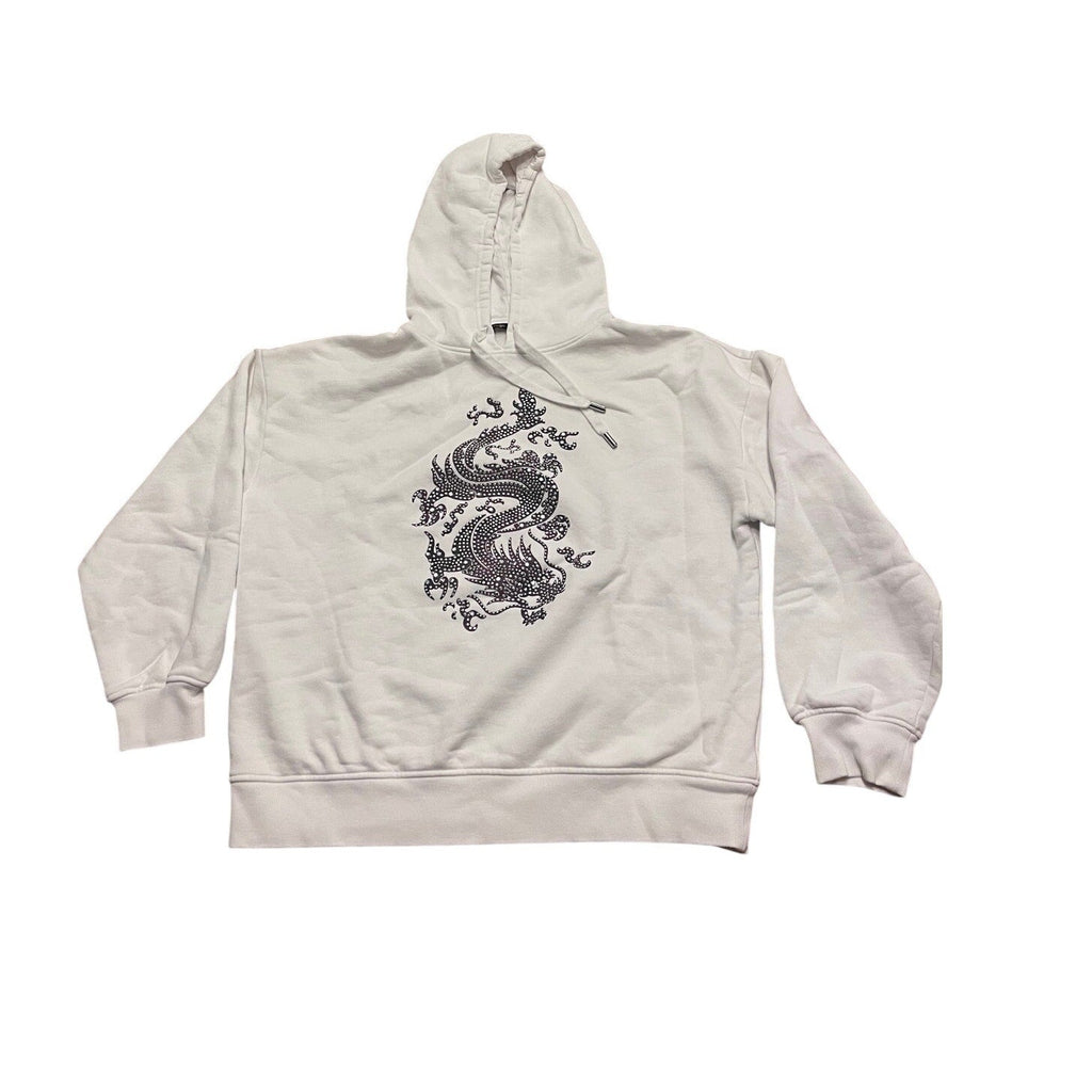 Maje Tragon White Sweatshirt Hoodie w/Embellishments - Medium - Image 2