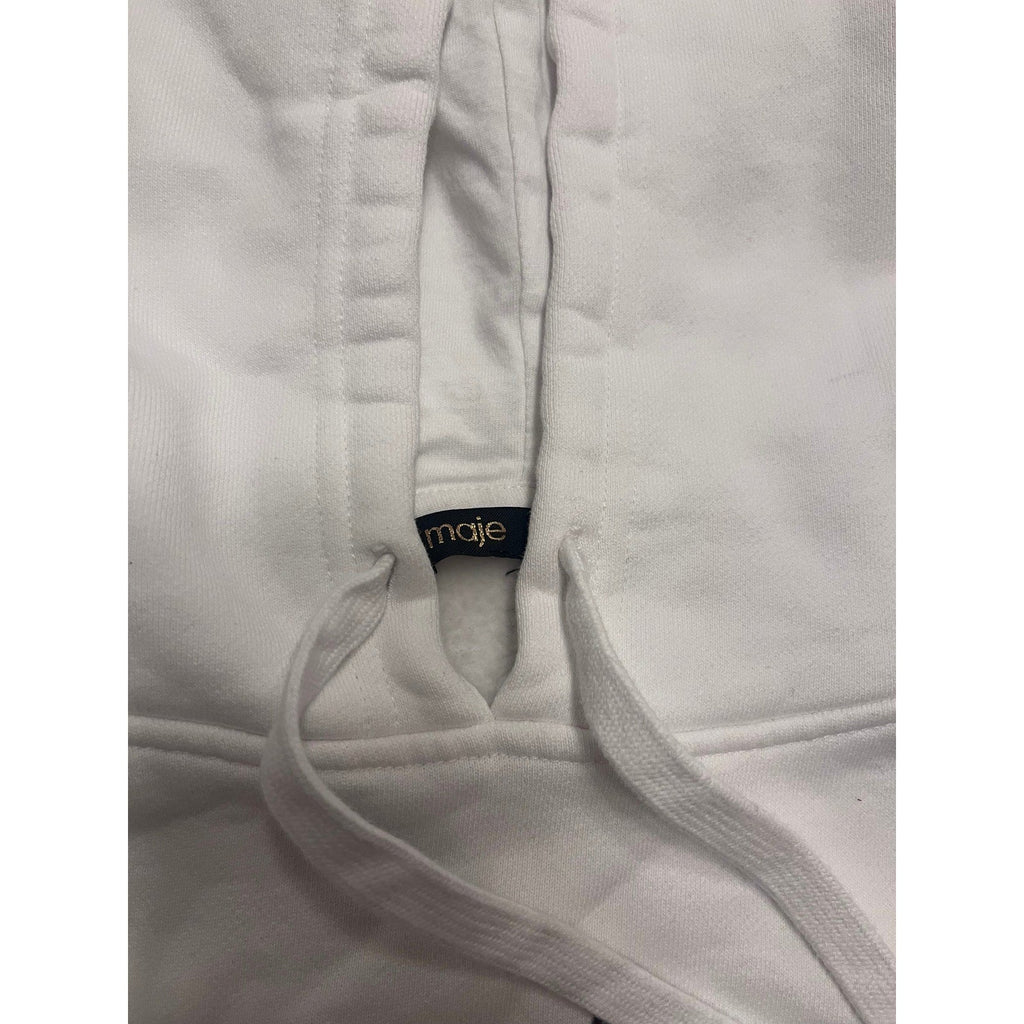Maje Tragon White Sweatshirt Hoodie w/Embellishments - Medium - Image 6