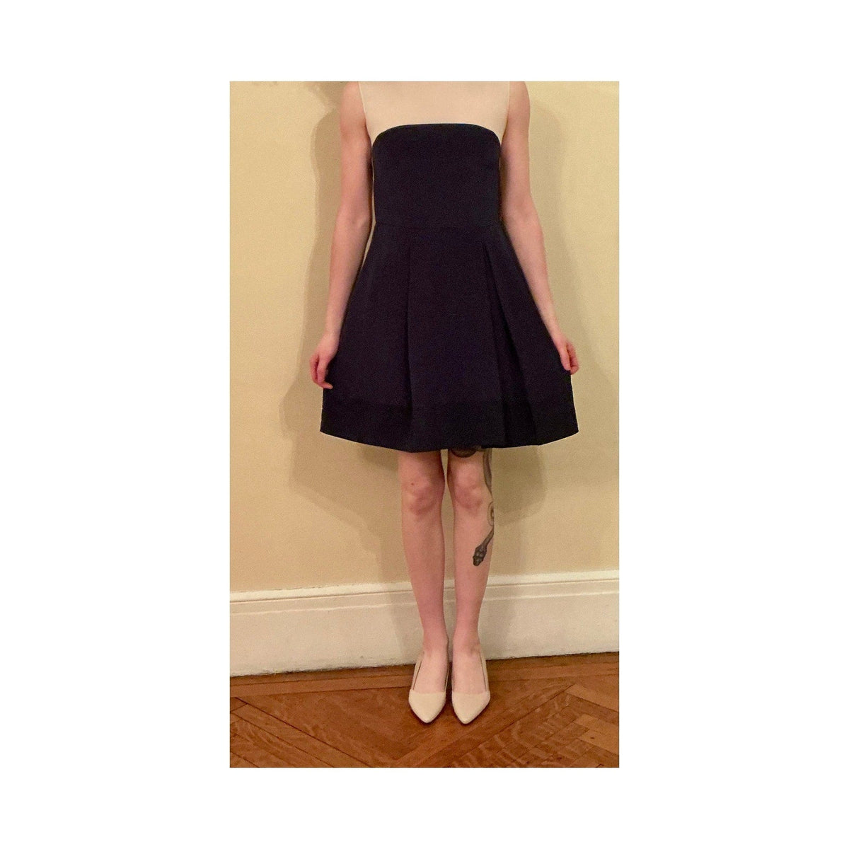 3.1 Phillip Lim Navy Colorblock Fit-and-Flare Dress - 4 - Image 4