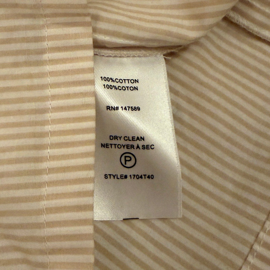 Robert Rodriguez Cotton Beige & White Stripe Tie shoulder Half Sleeves - XS - Image 4