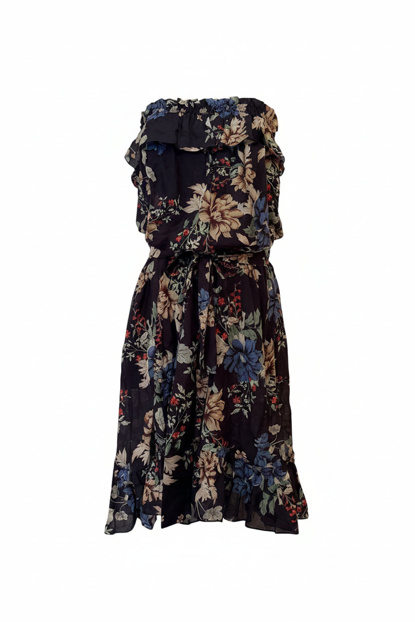N / Nicholas Dress Navy Floral Cotton Silk Blend - US 6 - Image 1