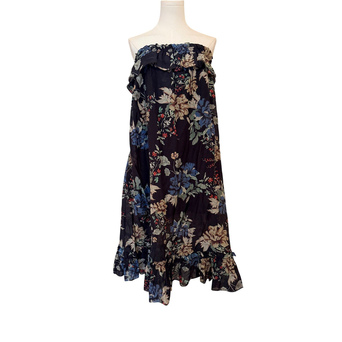 N / Nicholas Dress Navy Floral Cotton Silk Blend - US 6 - Image 4