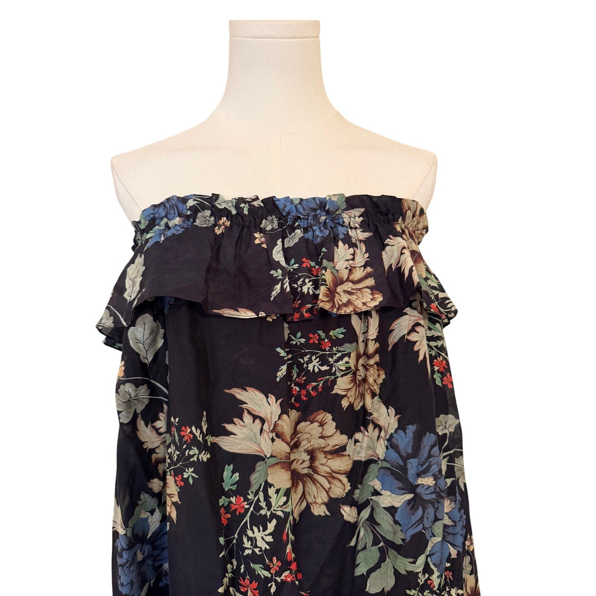 N / Nicholas Dress Navy Floral Cotton Silk Blend - US 6 - Image 3