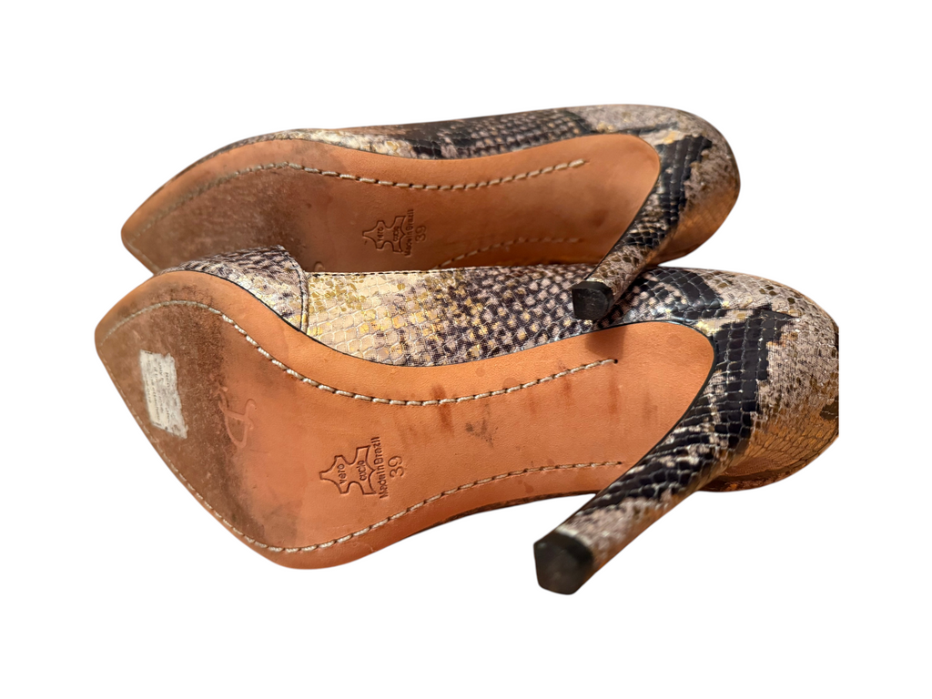 Alice + Olivia Snakeskin Pointed Toe High Heel Pumps Size 39 (US 8) - Image 3