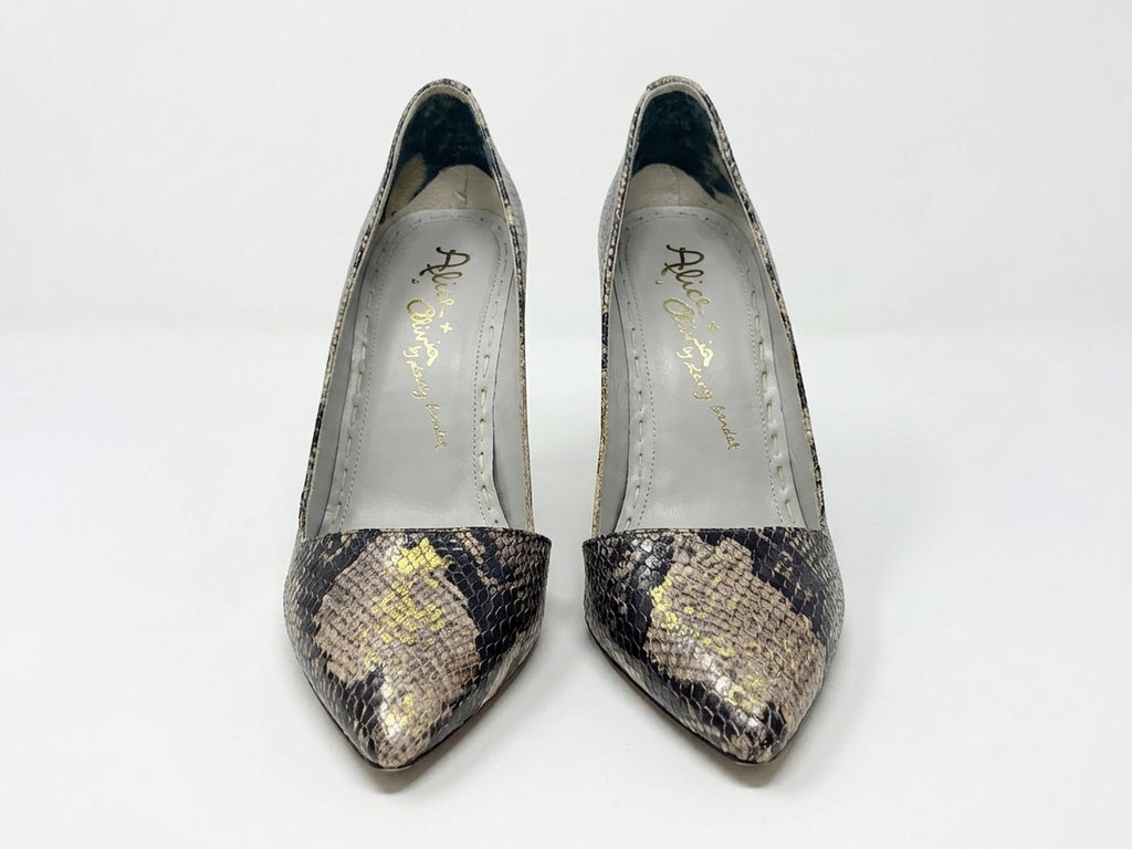 Alice + Olivia Snakeskin Pointed Toe High Heel Pumps Size 39 (US 8) - Image 1