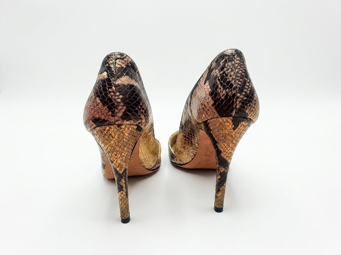 Alice + Olivia Snakeskin Pointed Toe High Heel Pumps Size 39 (US 8) - Image 7