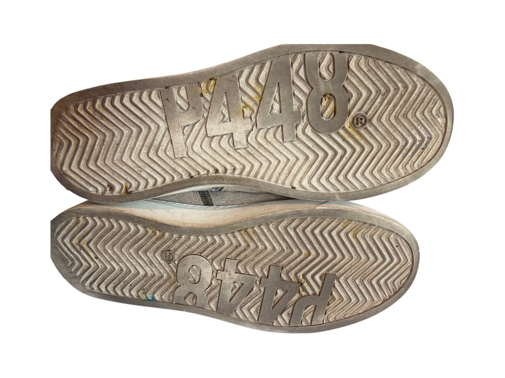 P448 High-Top Sneakers Black Laces Patterned Suede Casual Shoes - 8 - Image 5