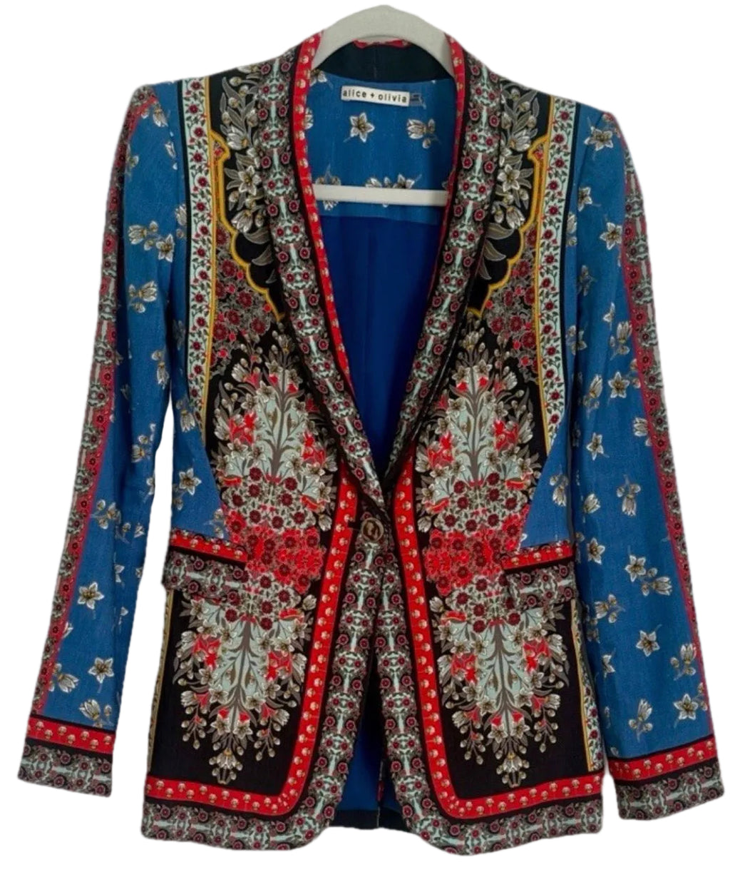 Alice + Olivia Macey floral blazer size 4 multicolor paisley print - Image 1