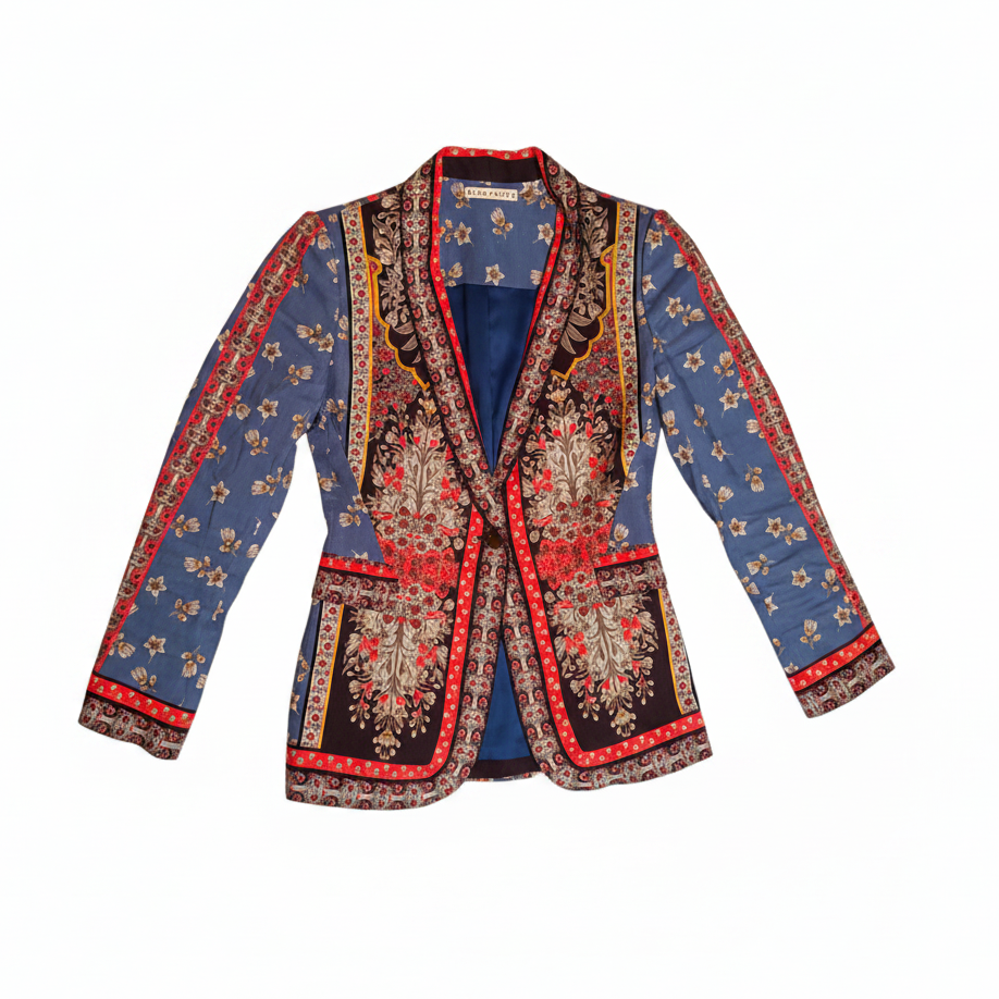 Alice + Olivia Macey floral blazer size 4 multicolor paisley print - Image 3