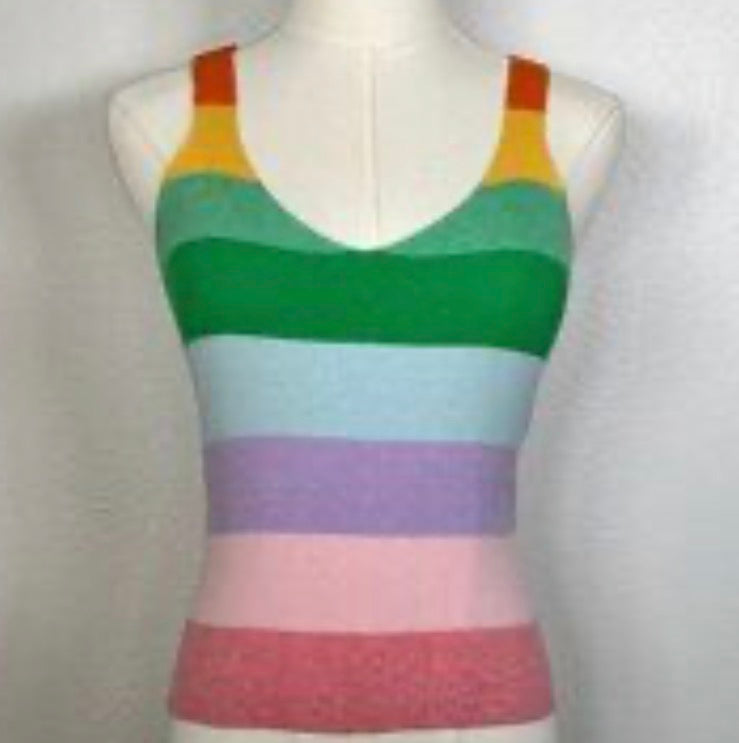 WISPR Small Sleeveless Top Colorful Stripes Knit - Image 1