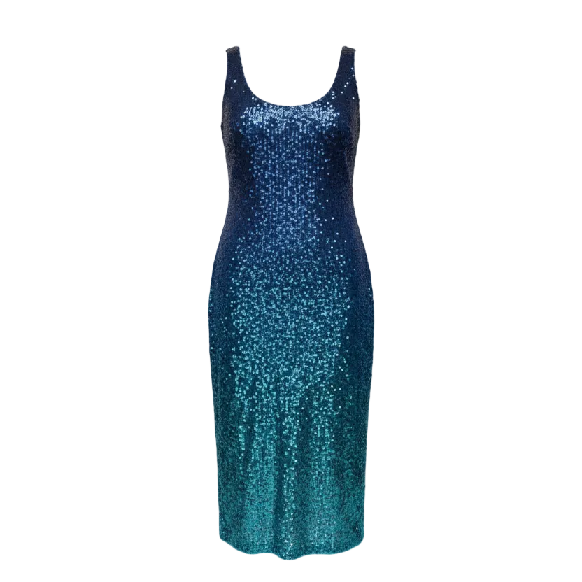 Dress The Population Blue Sequin Bodycon Dress Size Small - Image 1