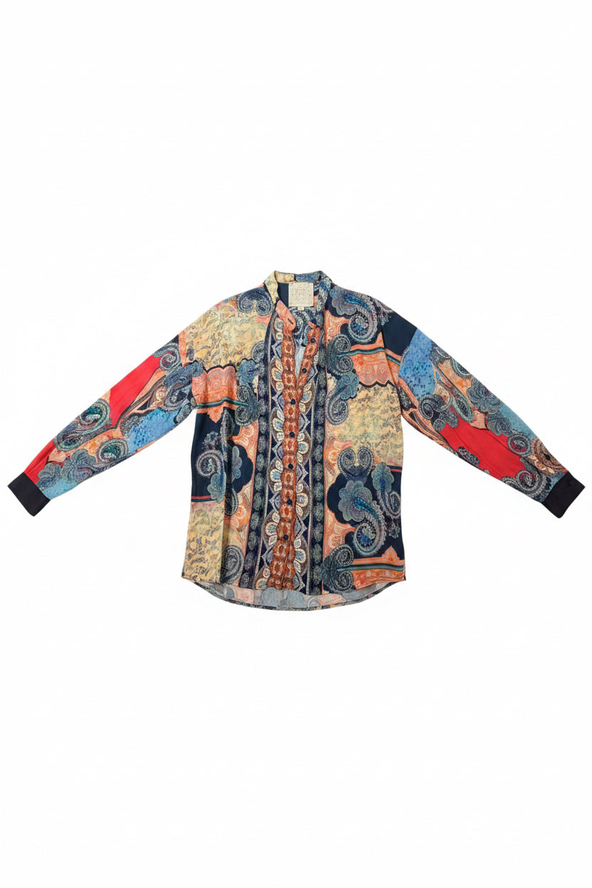 Johnny Was Long Sleeve Blouse Button Front Paisley Print - Image 3