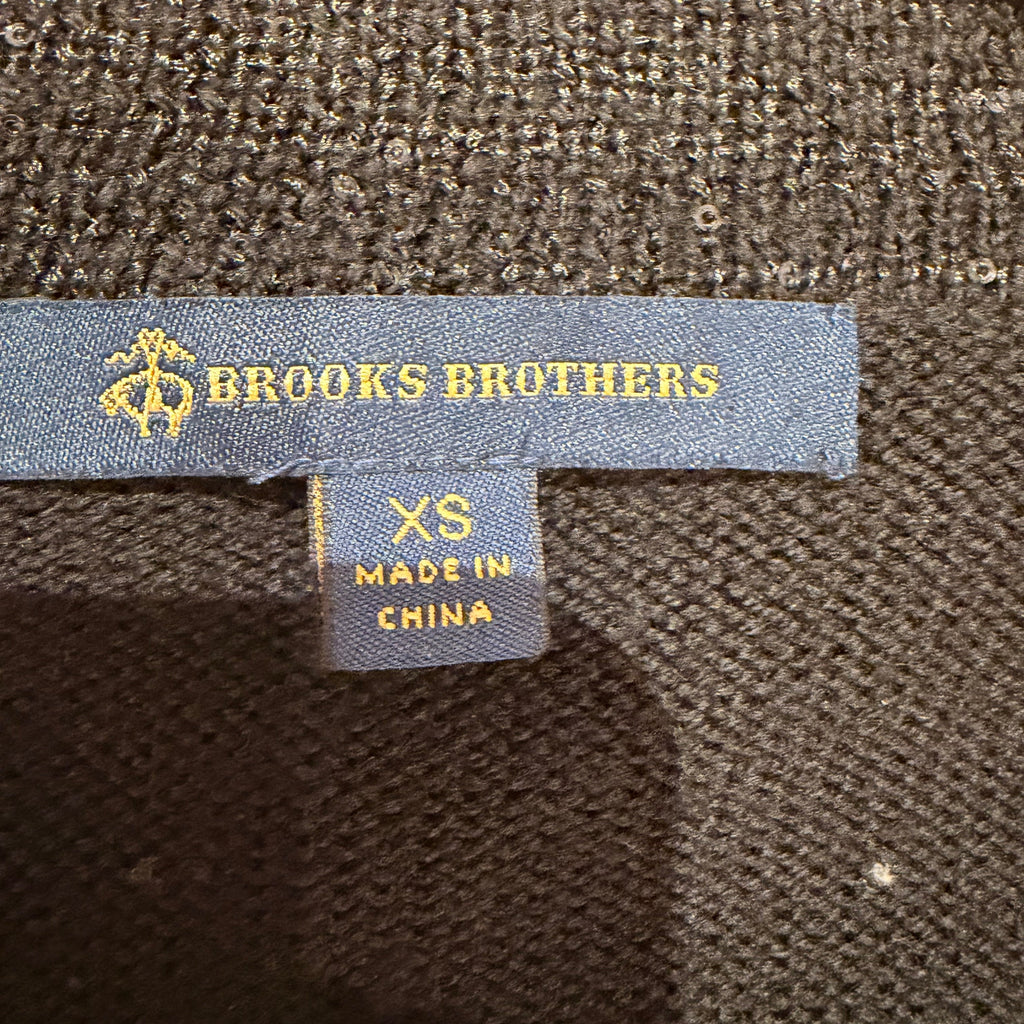 Brooks Brothers Black Sweater Knit Top XS with Sequin Detail - Image 3