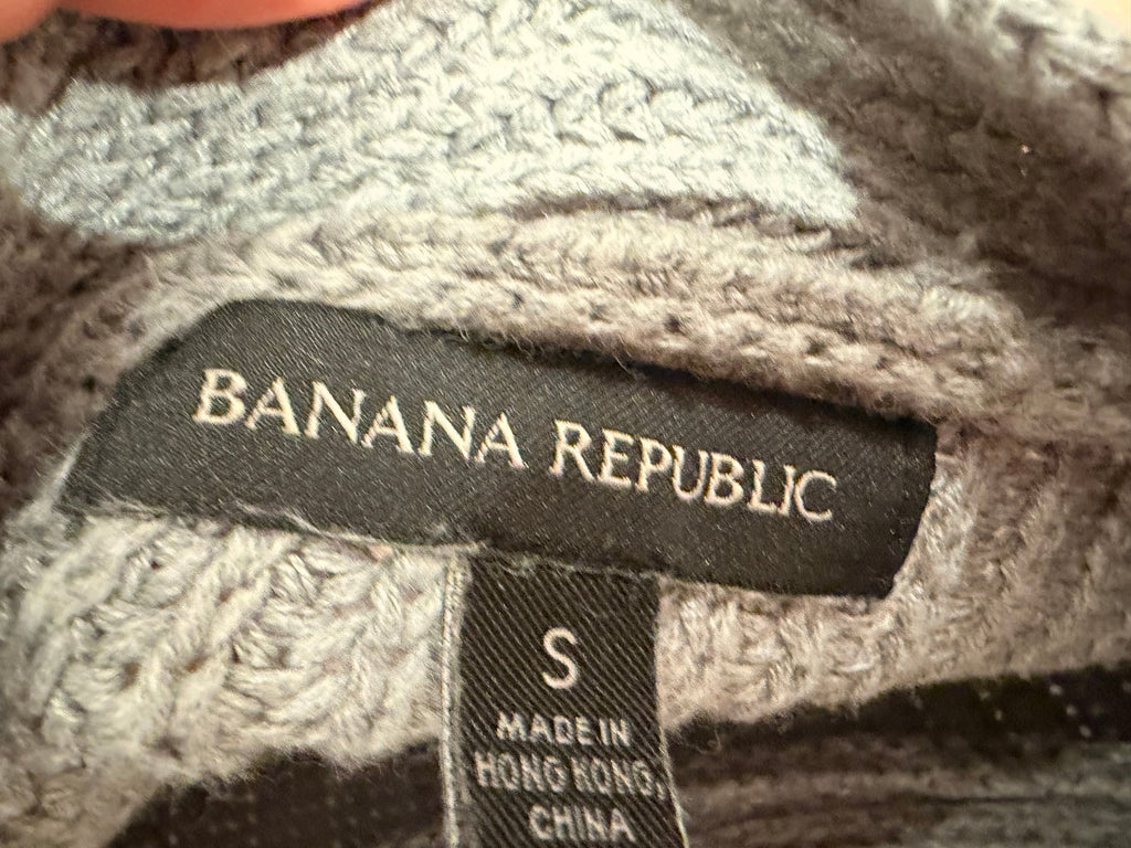 Banana Republic Small Gray Cotton Blend Knit Pullover Sweater - Image 4