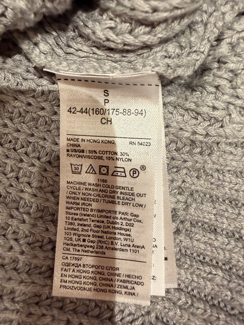 Banana Republic Small Gray Cotton Blend Knit Pullover Sweater - Image 3