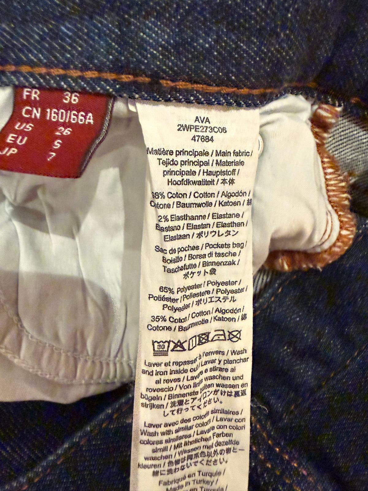 Comptoir des Cotonniers Ava Pants Size 26 Navy Cotton Elastane - Image 4