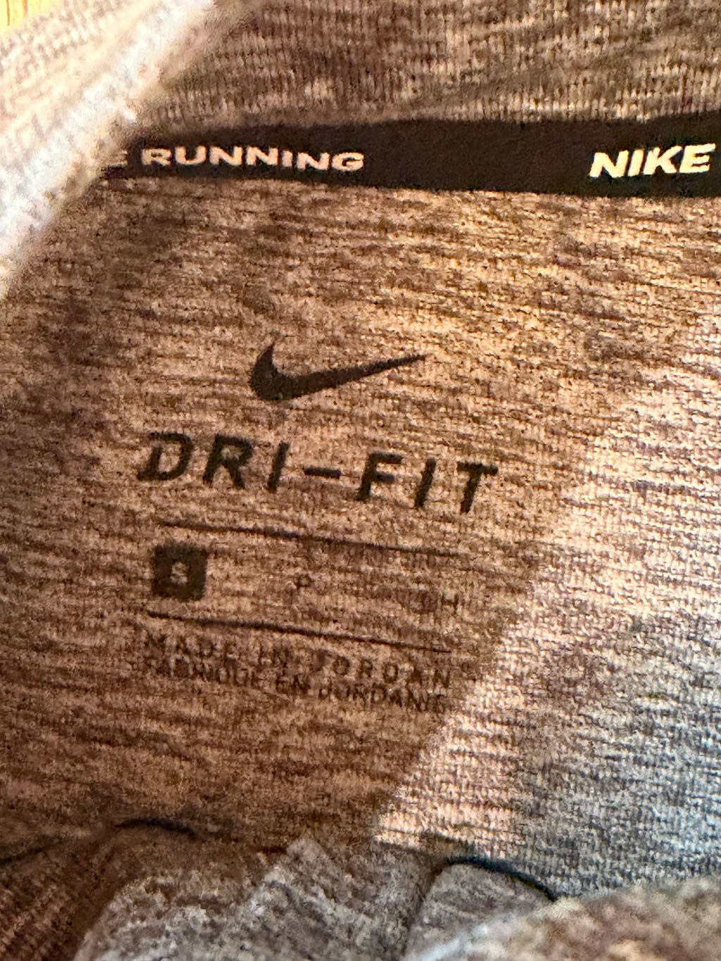 Nike Running Heather Gray Polyester Dri-Fit Long Sleeve Shirt - Small - Image 3