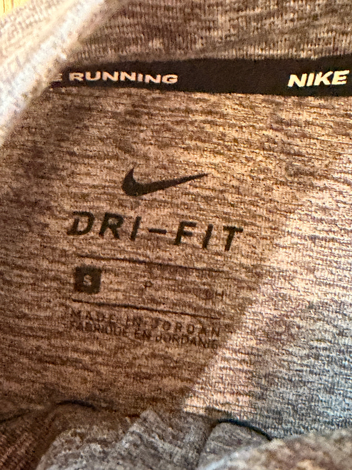 Nike Running Heather Gray Polyester Dri-Fit Long Sleeve Shirt - Small - Image 3