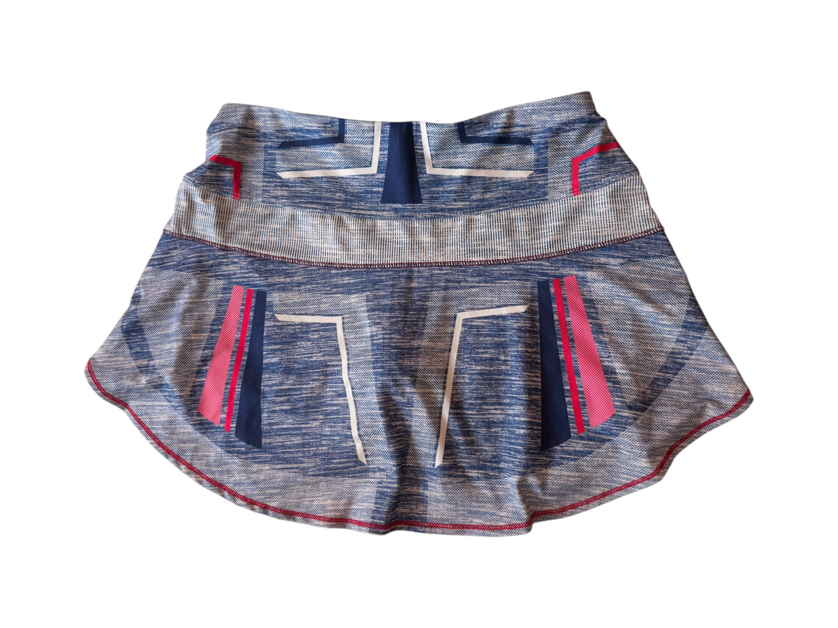 Athletic Skort Blue Geometric Pattern Women's Activewear - Image 2