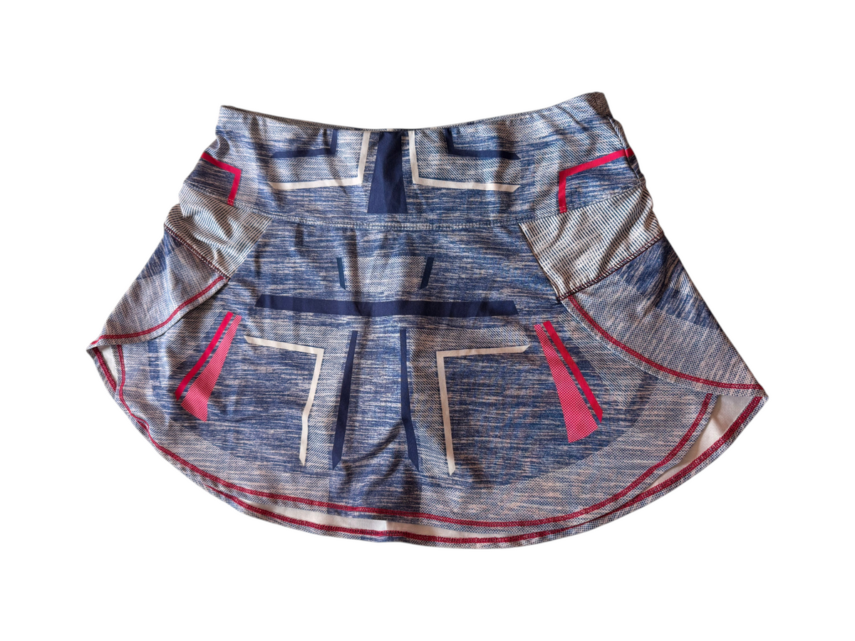 Athletic Skort Blue Geometric Pattern Women's Activewear - Image 1
