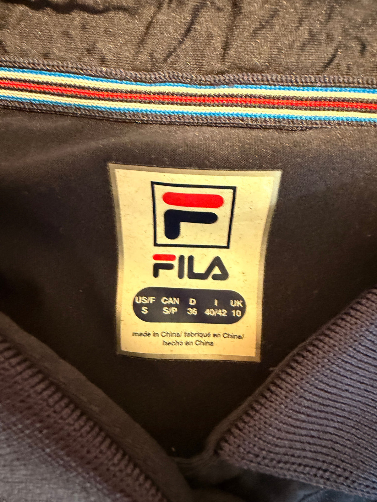 Fila Sleeveless Navy Blue Polo Dress White Waist Stripe - Small - Image 5