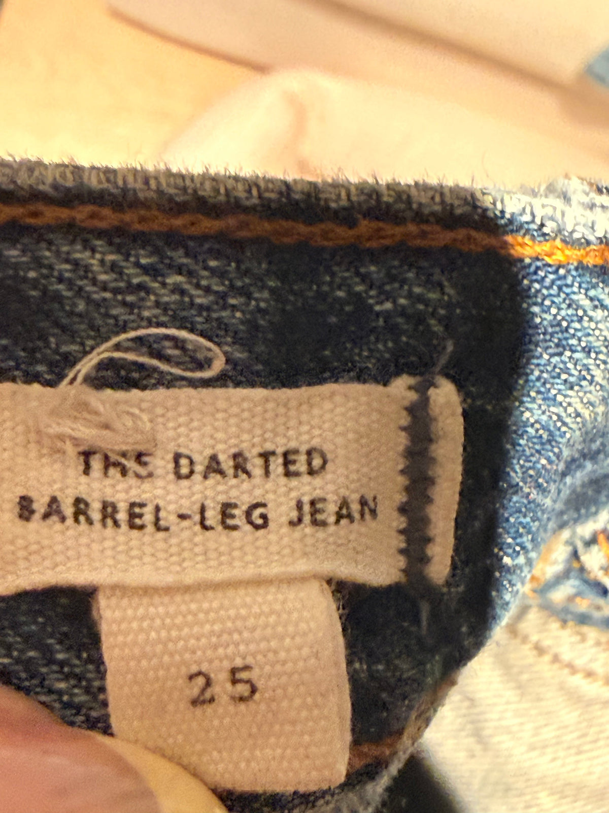 Madewell The Darted Barrel-Leg Medium Blue Jeans - Size 25 - Image 3