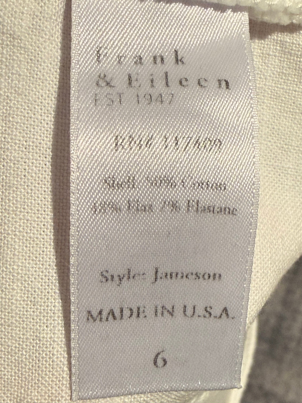 Frank & Eileen White Pants Size 6 Elastic Cuff - Size 6 - Image 6