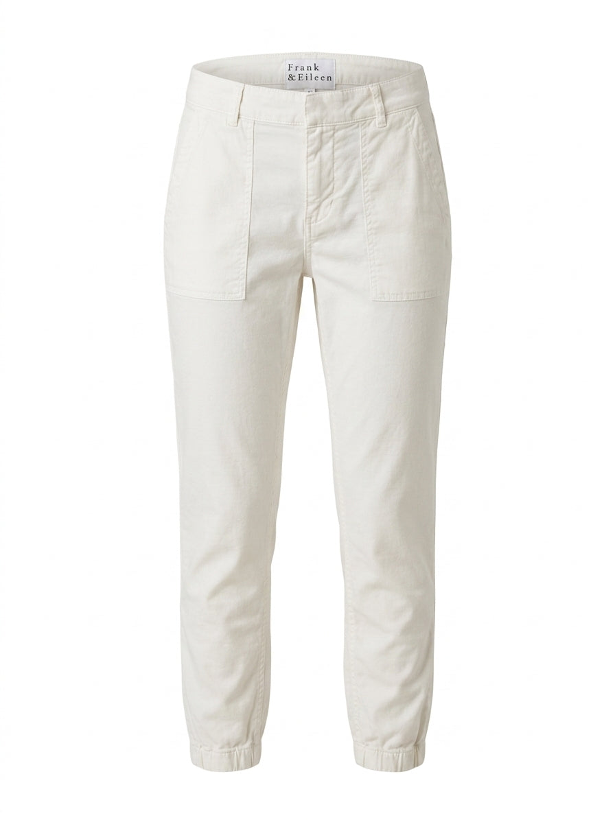 Frank & Eileen White Pants Size 6 Elastic Cuff - Size 6 - Image 1