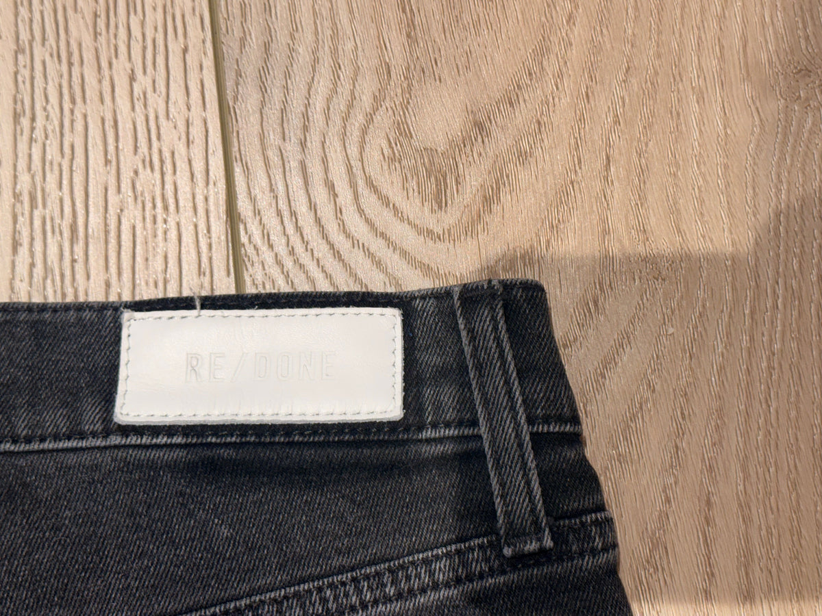 RE/DONE Black Jeans Size 24 Frayed Hem Denim Pants - Image 4