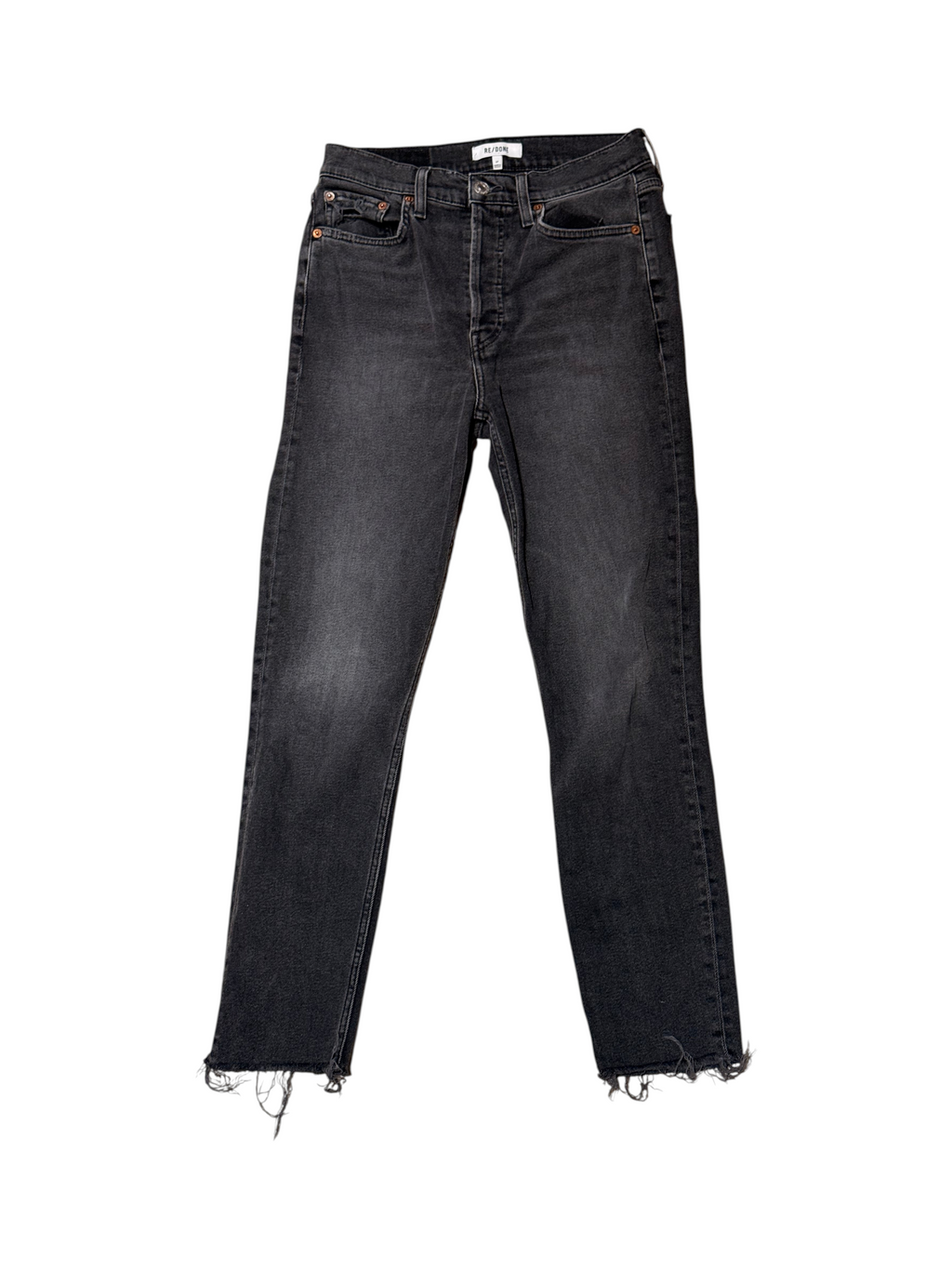 RE/DONE Black Jeans Size 24 Frayed Hem Denim Pants - Image 1