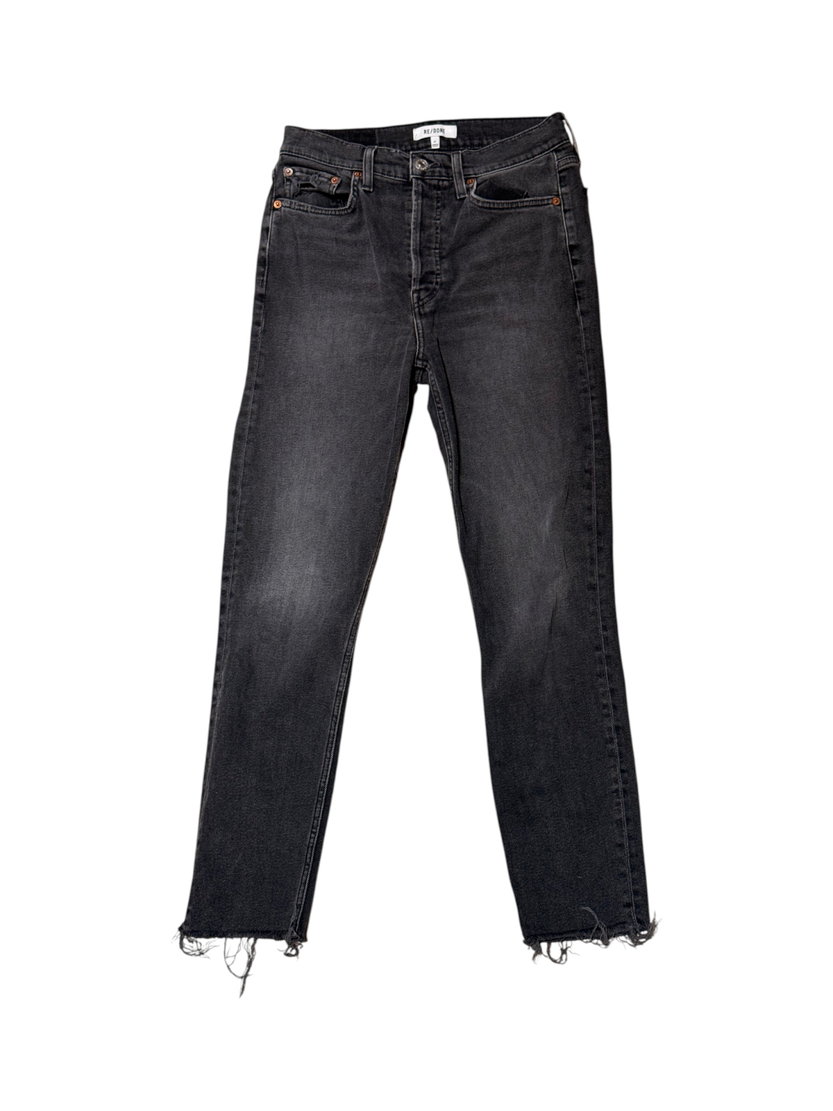 RE/DONE Black Jeans Size 24 Frayed Hem Denim Pants - Image 1
