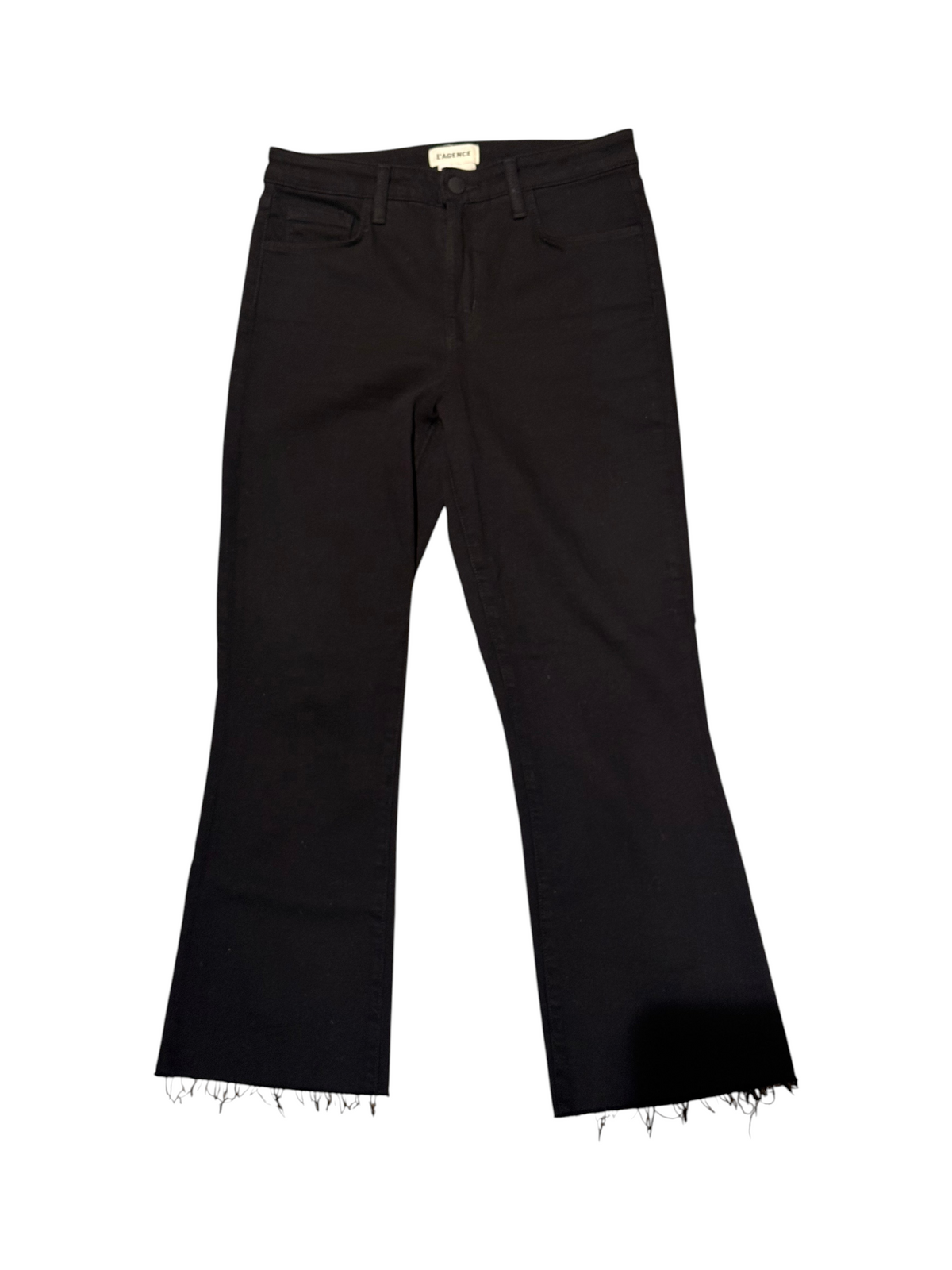 L'AGENCE Black Cotton Blend Pants Raw Hem - Size 27 - Image 1