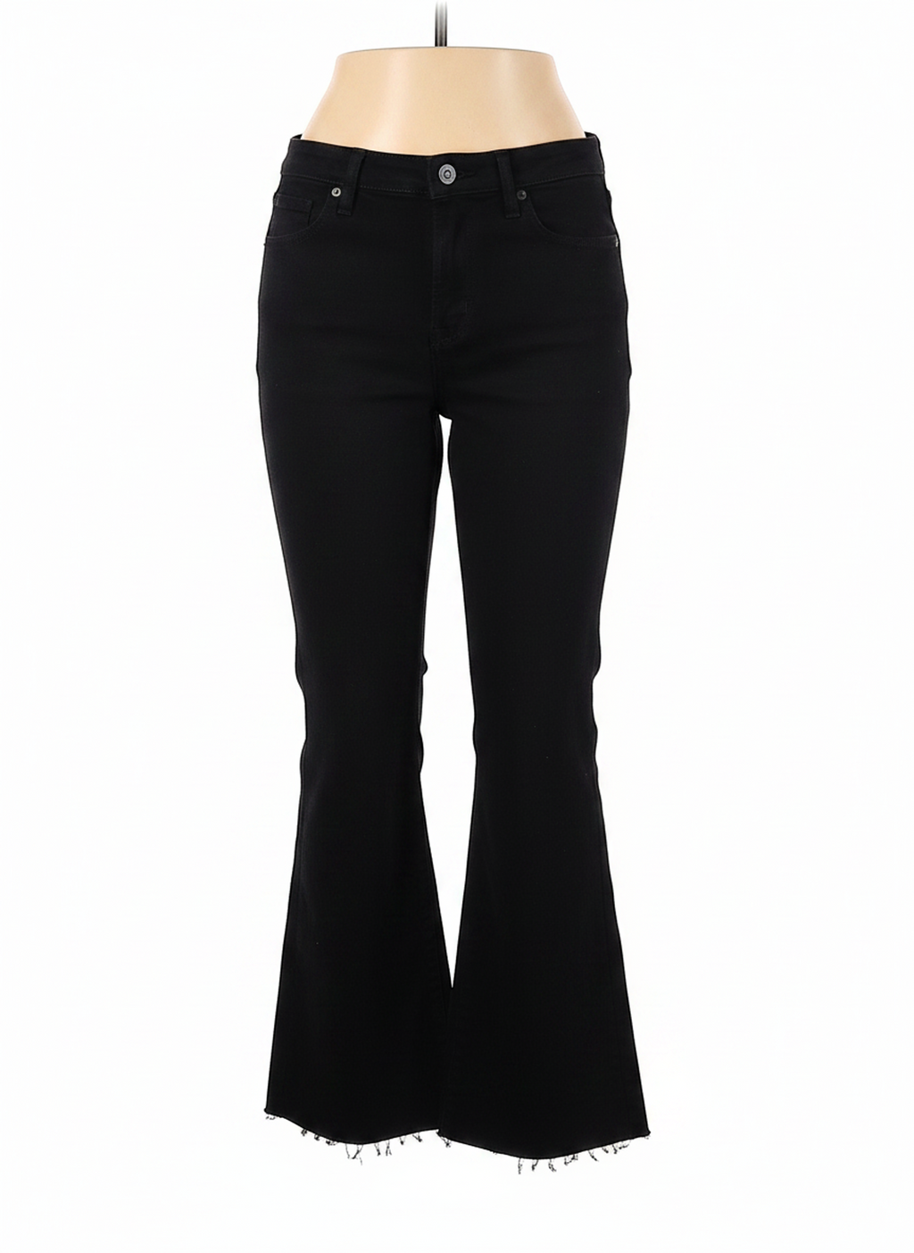 L'AGENCE Black Cotton Blend Pants Raw Hem - Size 27 - Image 2