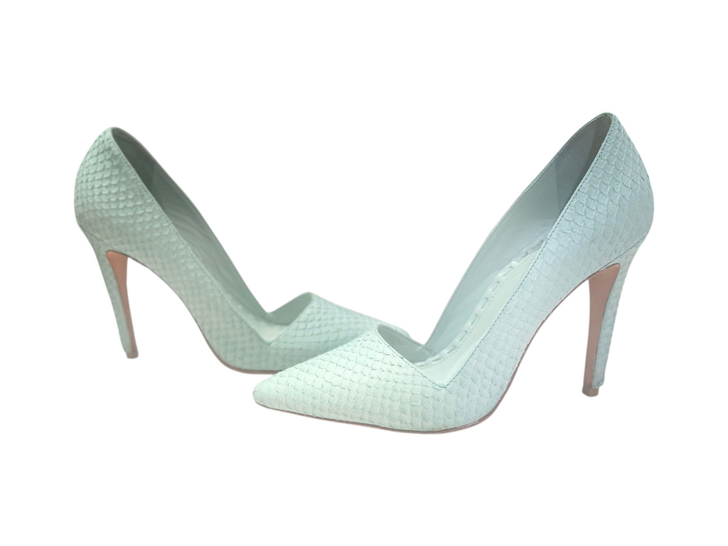 Alice + Olivia High Heel Pumps Size 40 Light Blue Leather - Size 40 (US 9) - Image 3