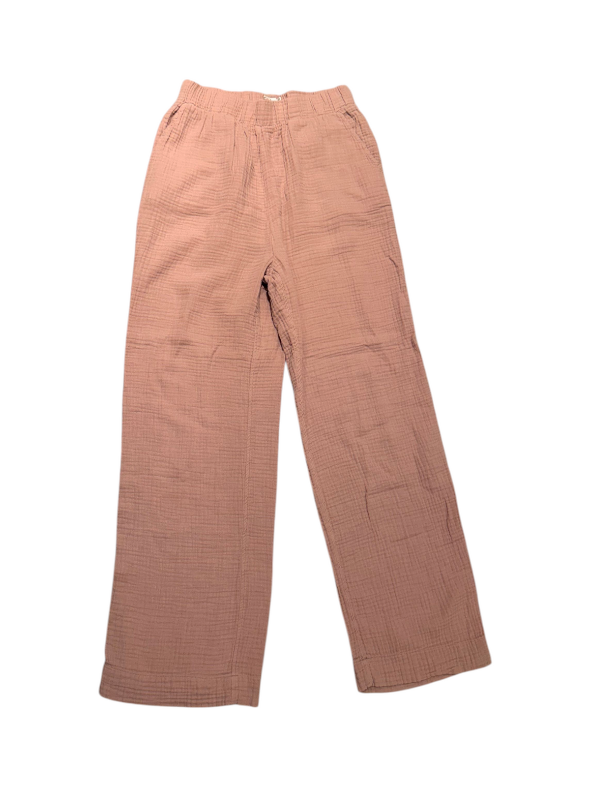 Faherty Tan Gauze Wide Leg Pants Elastic Waist Casual - Image 5