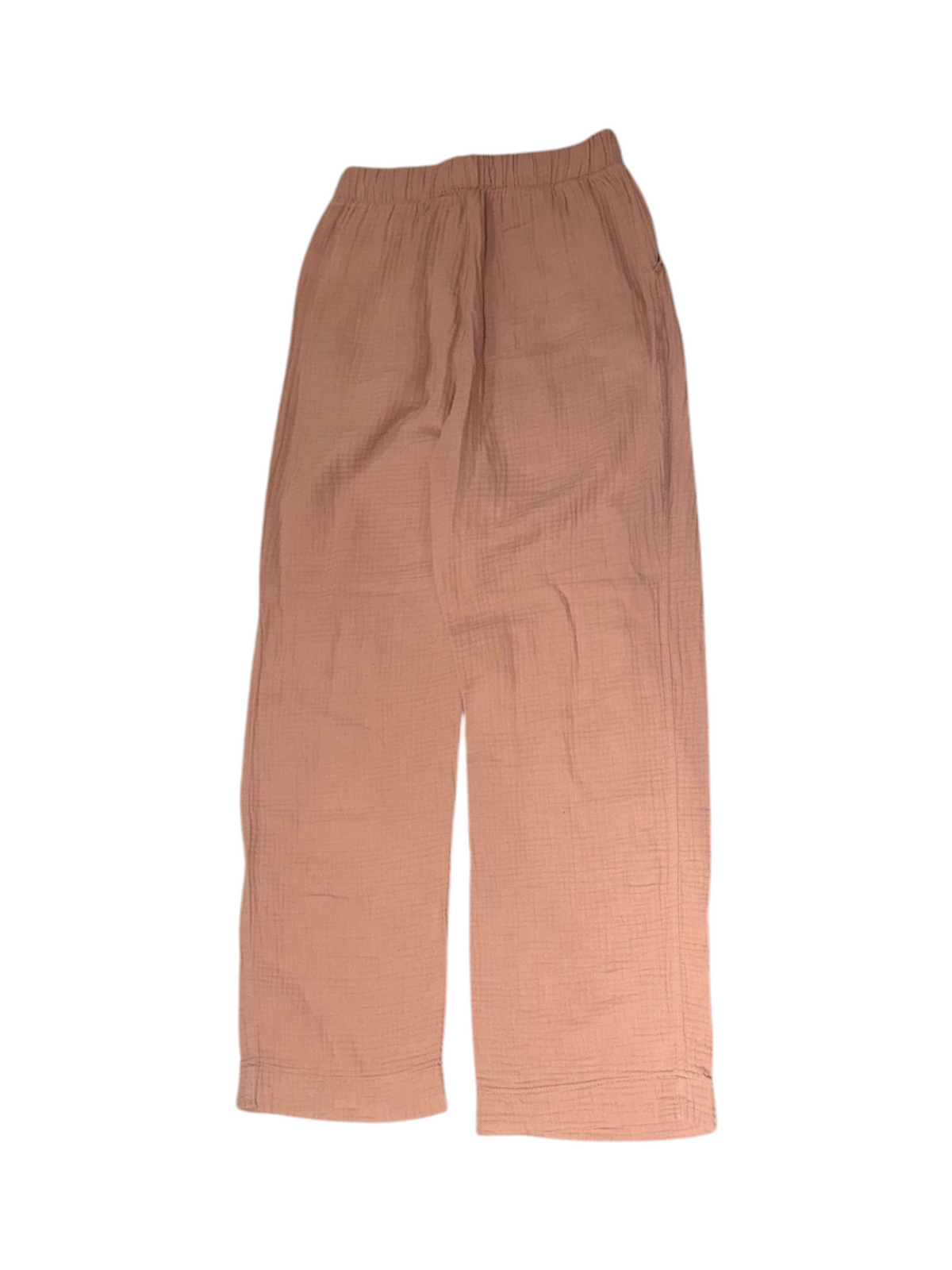 Faherty Tan Gauze Wide Leg Pants Elastic Waist Casual - Image 4