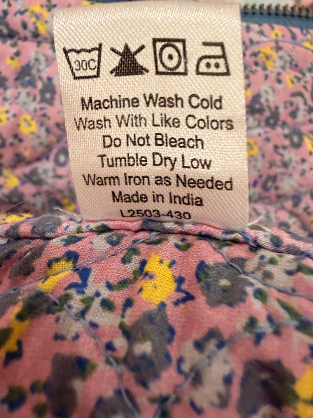 Love the Label Blue Floral Cotton Crop Jacket - Medium - Image 5