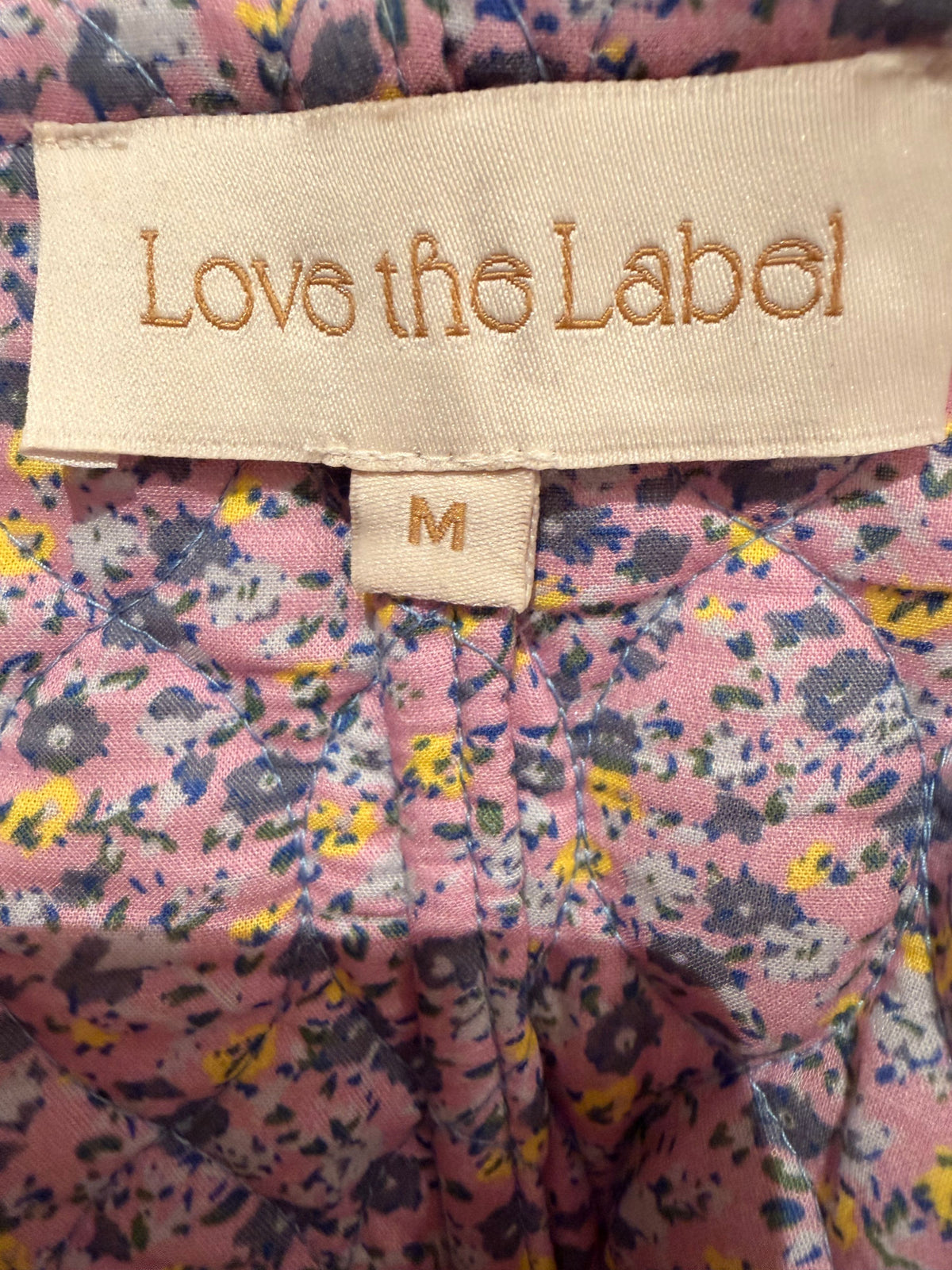 Love the Label Blue Floral Cotton Crop Jacket - Medium - Image 4